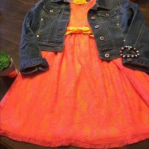 Orange lace dress